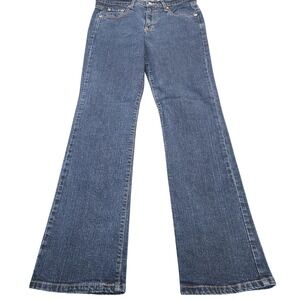 Levis 505 Straight Leg Jeans Womens 6 Blue Medium Wash Mid Rise Stretch Denim